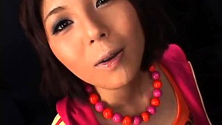 Charming Oriental girl can't get enough hot jizz on her face