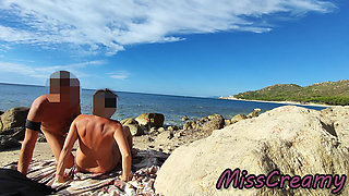 Strangers Caught My Wife Touching and Fucking My Big Cock on a Nude Beach