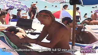 Bare-chested Red-hot Women Cram The Sand In Miami South Beach