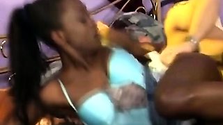 Ebony step daughter fucked by white dad