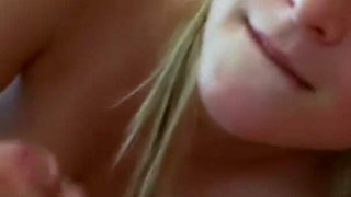 Casting blonde gets facialized after passionate sex