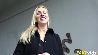 Afina Kisser In Stairwell Orgasms for Russian Blonde