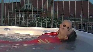 Blonde getting spanked by brunette