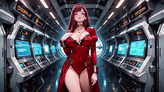 Red-haired Pilot Fantasy! From Sci-fi Cockpit to Private Bedroom, Red Uniform Meets Lazy Sleepwear