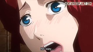 Animated redhead gets wet from anal