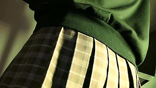 Muscular solo guy jerks off his stiff dick