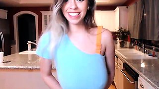 Horny big boobed fat chubby busty blonde