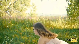 Old4k. summer weather motivates woman to have outdoor sex