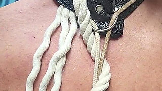 Goode Girl Ties Hubby's Balls and Cock and Has Foot Fun with Him