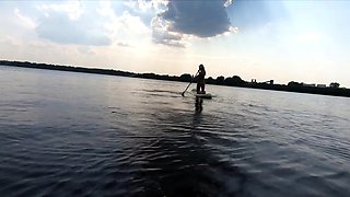 Big-Ass Babe's Public Sup Board Swim