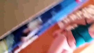 peeking at my blonde niece in the bathroom