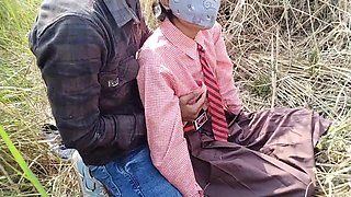 INDIAN SCHOOL CAUGHT WITH BOYFRIEND IN JUNGLE AND PUNISHED AS HARD FUCK BY BLACK INDIAN GUY