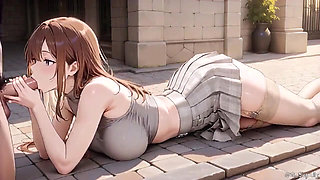 Teasing Busty Plaid-skirt Twins Filled Non-stop in Ancient Passage