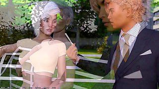 Curvy anime girl with big boobs shows off her bum in Being Dik scenes