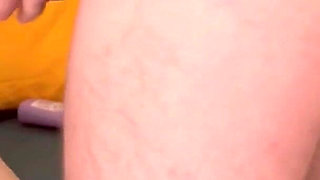 Stepdaughter Masturbates Her Stepdad with Her Feet Until He Cums