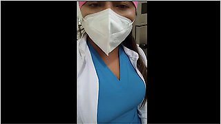 Hot Nurse Makes Her Work A Club To Record Porn And Show Her Vagina