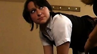 Pink labia close up of naive brunette