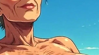 Ai Cartoon Women at Nude Beach