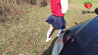 Tight and Skinny Black-haired Basketball Player Gets Fucked Hard in a Stranger's Car