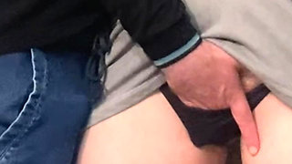 Hairy Pussy Fingered in Crowded Subway