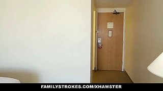 Familystrokes - motel room fun with step-sis