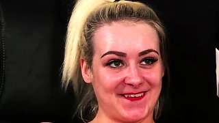 Busty blonde in foot fetish porn