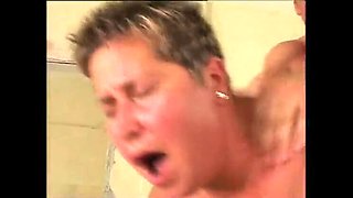 Big tits old concierge gets banged outdoors