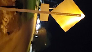 Micropenis cuck goes walking on a public road NAKED