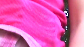 Cute Teen Lolly Flashing Her Small Tits and Pussy Outdoors