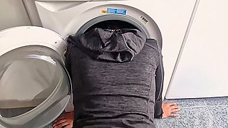Serious Mistake On The Of My Virgin Teen 18+ Stepdaughter Getting Stuck Inside The Washing Machine When My Wife Was Working!