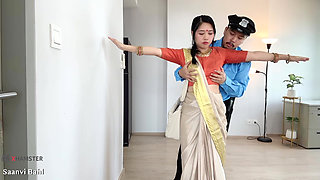 Indian Police, Saanvi Bahl seduce with hardcore Blowjob for Security Guy