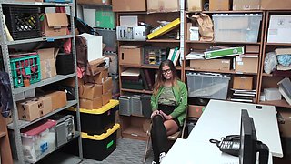 Blondie Dakota flaunts her curves & big boobs in the office