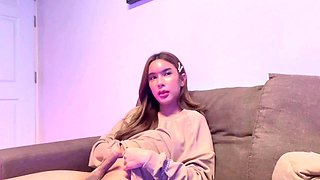 Solo ladyboy masturbation