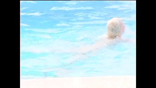 Hot Busty MILF Krystal De Boor Flashing in Swimming Pool