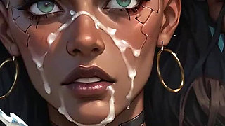 A Black Cyberpunk Beach Whore. Best Porn Ever! Horny Bitch!