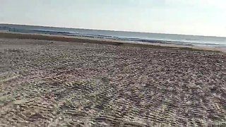 Cougar on the beach agrees to standing assfuck in front of everyone