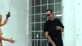 Blonde Chikita shows off her big boobs and bush