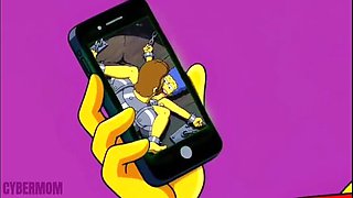 Busty Anime Housewife Cheats on Cuckold Husband - Hentai Cartoon Parody on Pink Couch