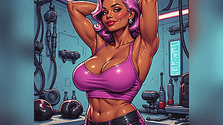 Beautiful Fit Pink-haired Babes Art