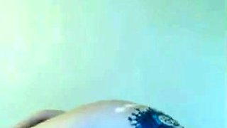 Big-Titted Amateur Grinds Pillow to Intense Orgasm on Webcam