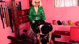 Lesbian Sex With Strap-on In Fetish Clothes - 2 Milfs Play