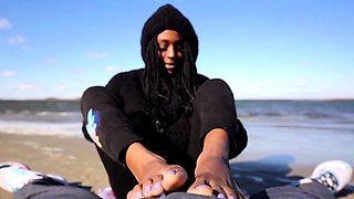 Feet Goat - Exploding Cumshot On The Beach