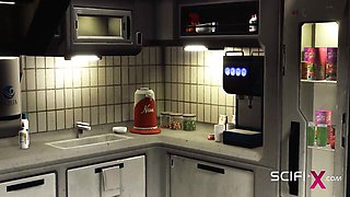 Scifi-X featuring side chick's restraints action