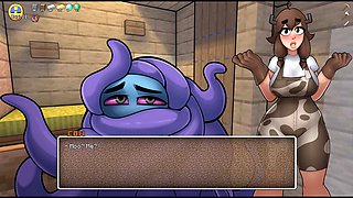 My cow turned into a hot little lady and agreed to do a bunch of naughty things - Hornycraft cow adventure