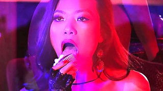 Petite sexy Vietnamese babe strips nude