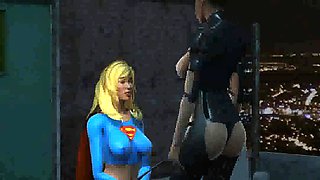 Two sexy 3D cartoon super hero babes dyke it out
