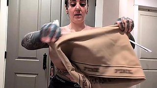 Busty brunette with big boobs rides cock