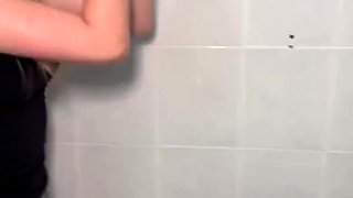 Leggy blonde beauty pervy nylon piss hole fetish