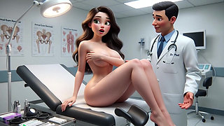 Beautiful Curvy Brunette Woman Patient Undergoes Professional Gynecological Examination Whilst Completely Nude