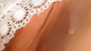 Touching Under Her Skirt. Girl Gets Stranger's Hot Sperm in Subway.